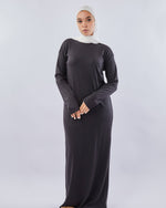 Tie Shop | Ribbed Basic Dress فستان طويل قطن