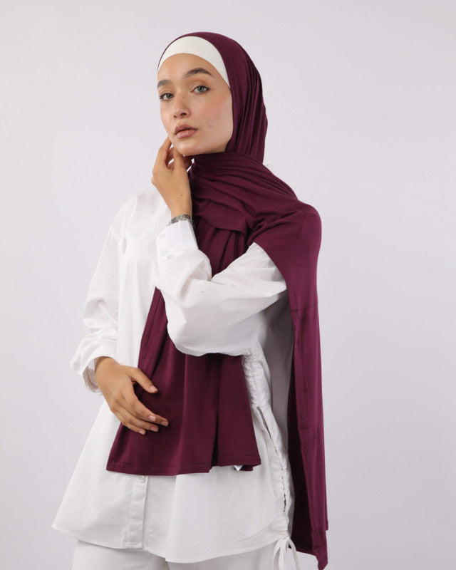 Tie Shop | Cotton Lycra Scarf	طرحة قطن ليكرا سادة - ايشارب قطن ليكرا