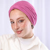 Pleated Cotton Turban - Fuchsia