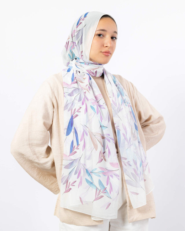 Tie Shop | Avocado Leaves Chi-Chi scarfطرحة شيفون - ايشارب شيفون