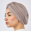 Knotted Cotton Turban - Dark Beige
