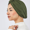 Knotted Cotton Turban - Dark Green