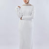 Ribbed Basic Dress - White