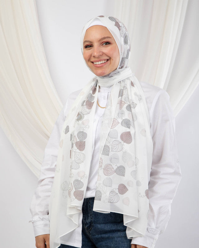 Tie Shop | Autumn Leaves	Chi-Chi Chiffon/Crepe scarf طرحة شيفون - ايشارب شيفون
