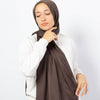 Plain Satin Scarf - 4 Brown