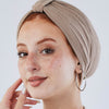 Knotted Cotton Turban - Beige