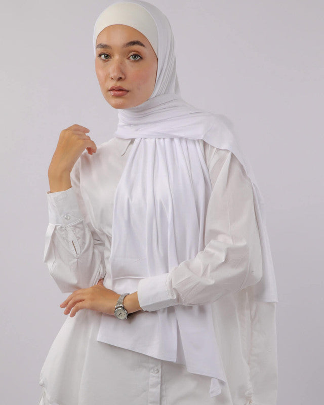 Tie Shop | Cotton Lycra Scarf	طرحة قطن ليكرا سادة - ايشارب قطن ليكرا