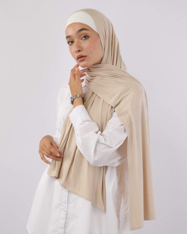 Tie Shop | Cotton Lycra Scarf	طرحة قطن ليكرا سادة - ايشارب قطن ليكرا