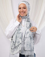 Tie Shop | Porcelain Dahlia طرحة شيفون - ايشارب شيفون
