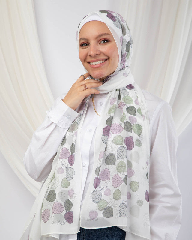 Tie Shop | Autumn Leaves	Chi-Chi Chiffon/Crepe scarf طرحة شيفون - ايشارب شيفون