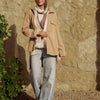 Luna Leather Shirt - Beige