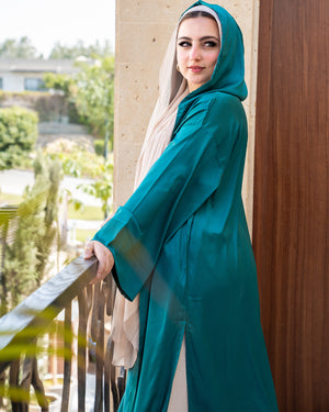 Hooded Satin Cardigan