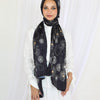 Printed Satin Scarf - Black