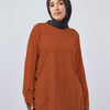 Button-up T-Shirt - Rust Brown