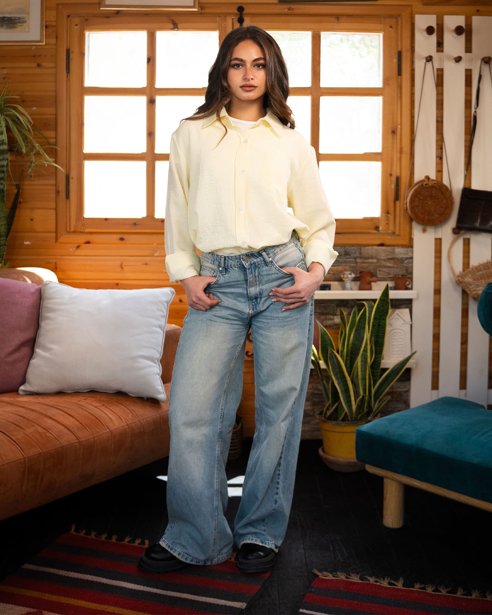 Tie Shop | Linova Shirt – Striped Modest Casual Shirt