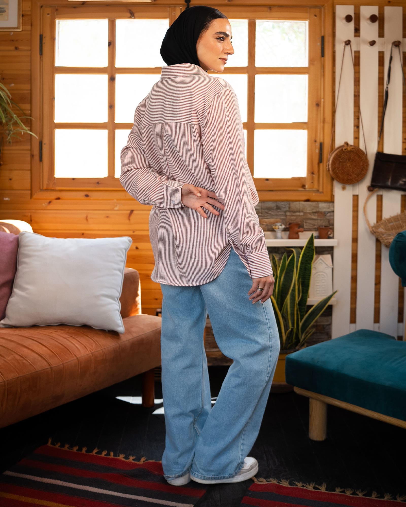 Tie Shop | Linova Shirt – Striped Modest Casual Shirt