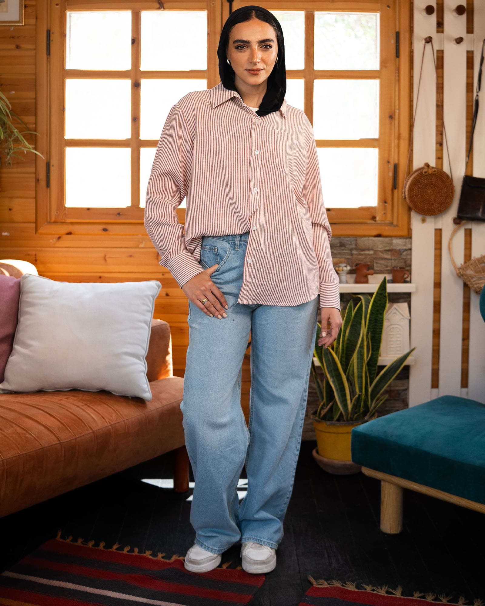 Tie Shop | Linova Shirt – Striped Modest Casual Shirt