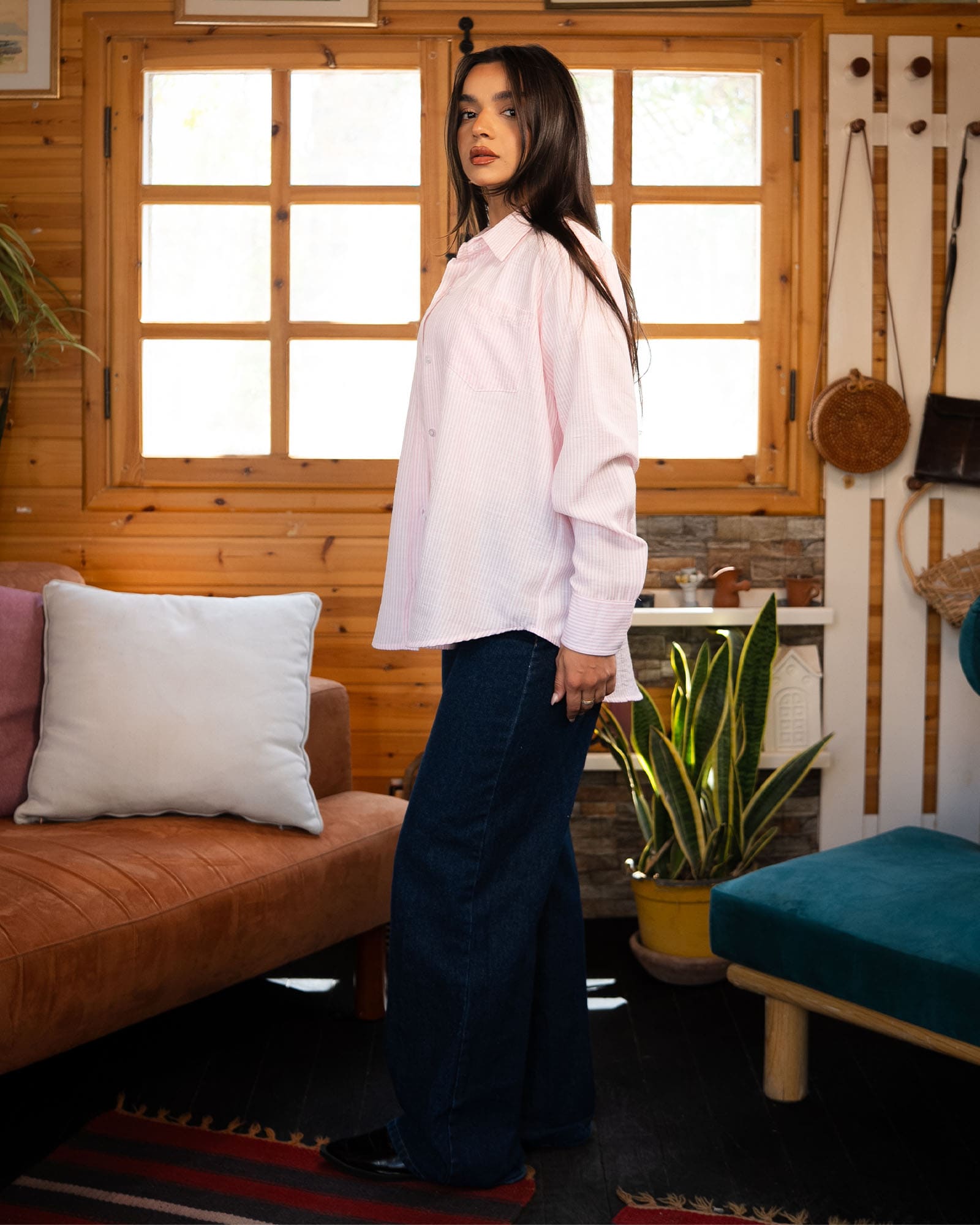 Tie Shop | Linova Shirt – Striped Modest Casual Shirt