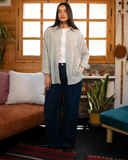 Tie Shop | Linova Shirt – Striped Modest Casual Shirt
