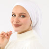 No Thread Bonnet With Ribbon - White