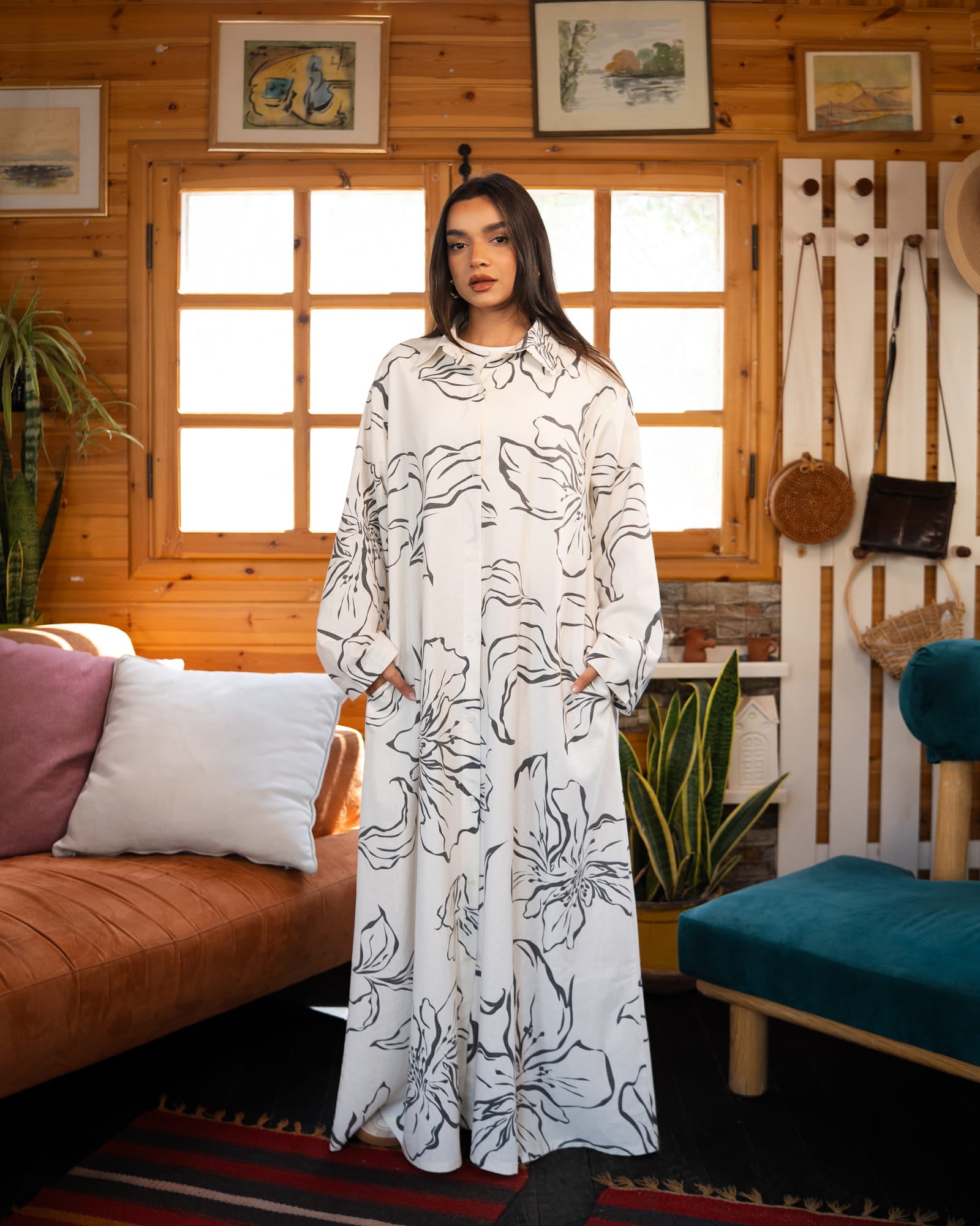 Tie Shop | Flora dress – Striped Modest Casual Shirt