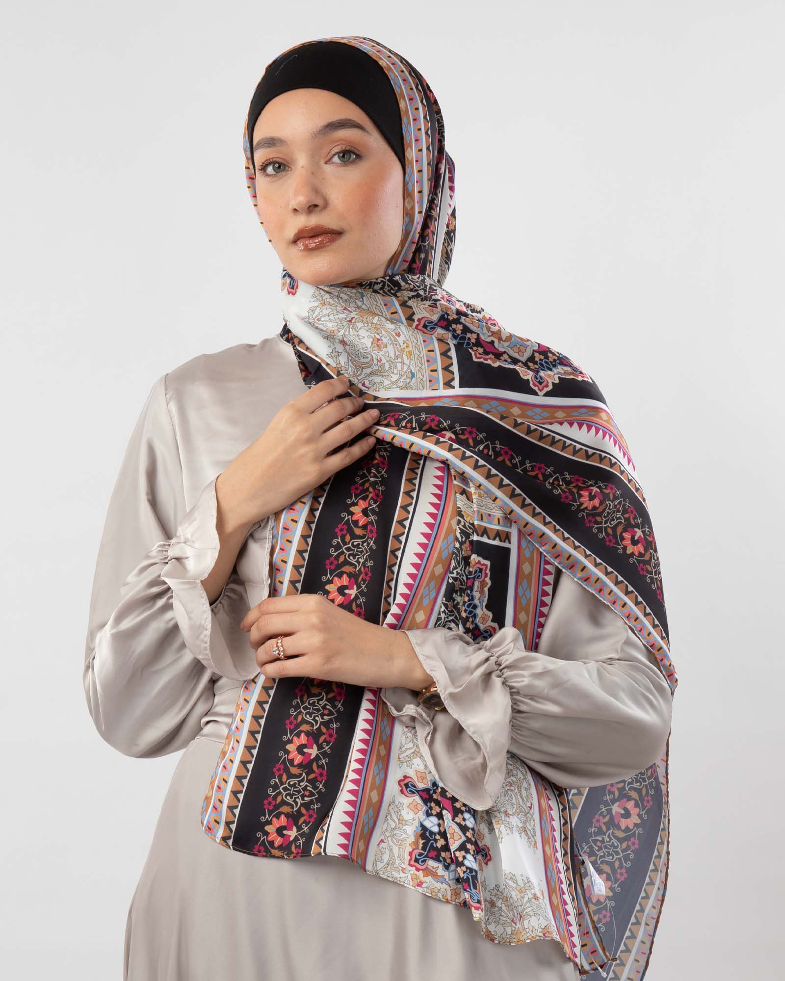 Tie Shop | Printed Satin Scarf طرحة ستان - ايشارب ستان