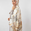 Printed Satin Scarf - Beige