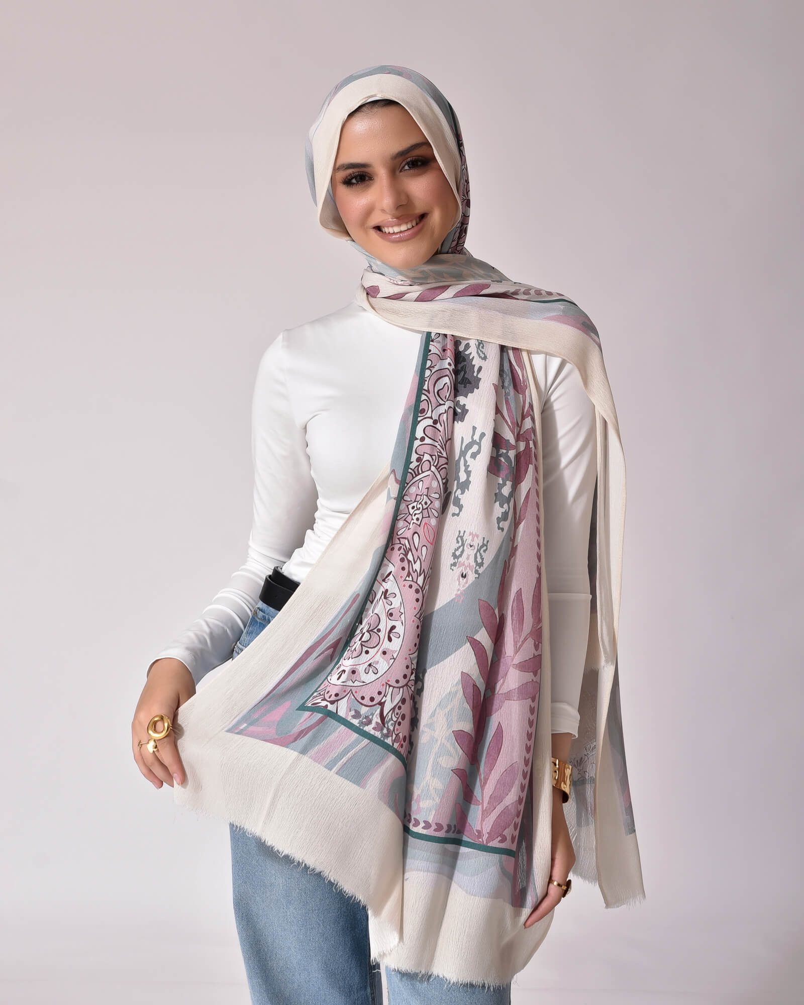  Tie Shop | Cotton Scarves | Printed crinkled