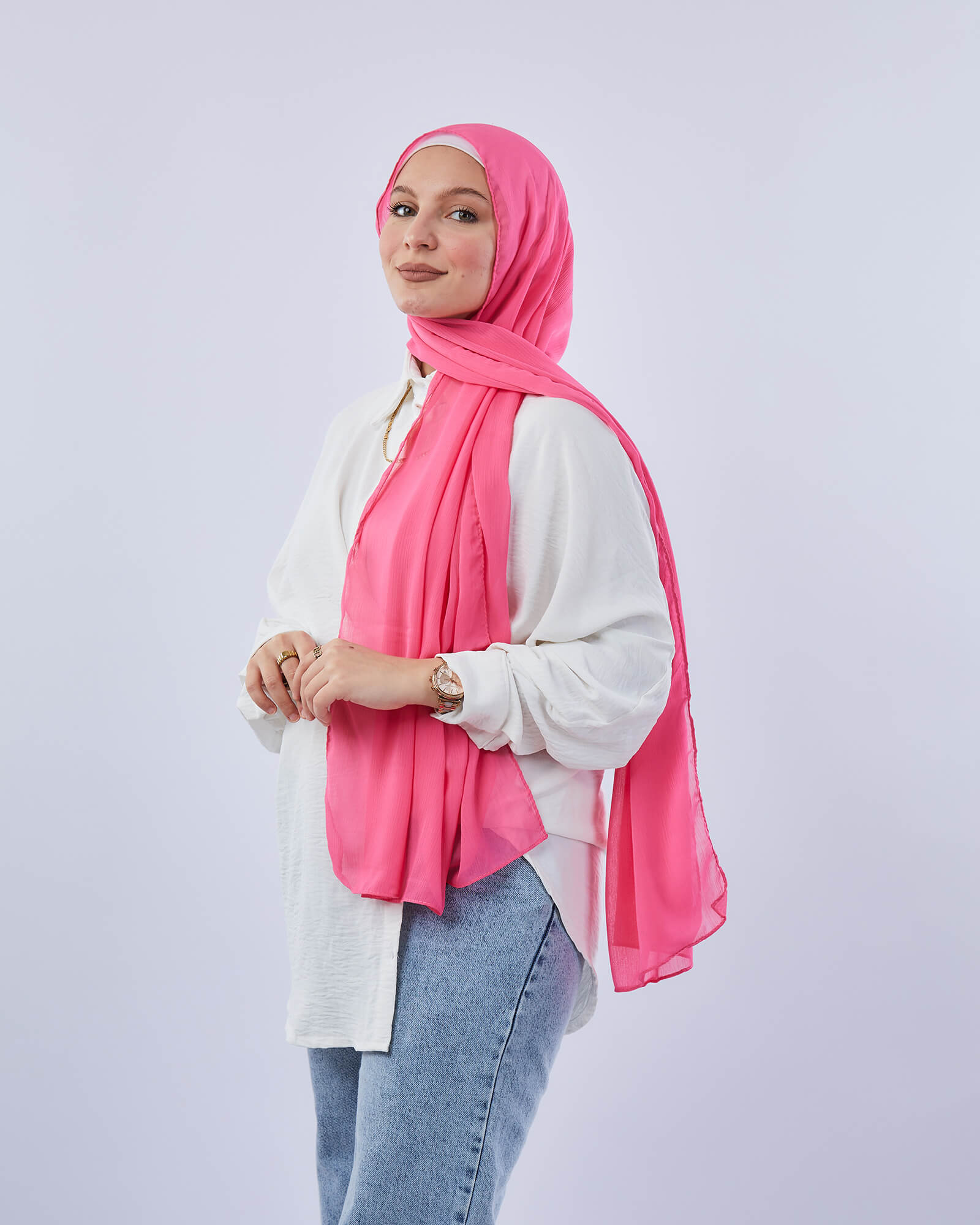 Tie Shop | Plain Crinkled Chiffon طرحة شيفون سادة  