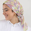 Square Printed Crepe Chiffon - Light Purple - Lemon Yellow - Light Green