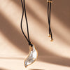 Leaf Cord Necklace - Gold / Silver