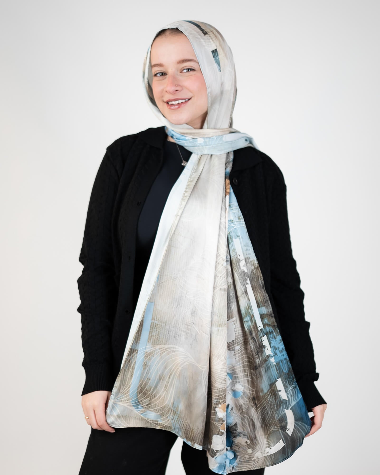 Tie Shop | Printed Satin Scarf – Elegant Satin Hijab