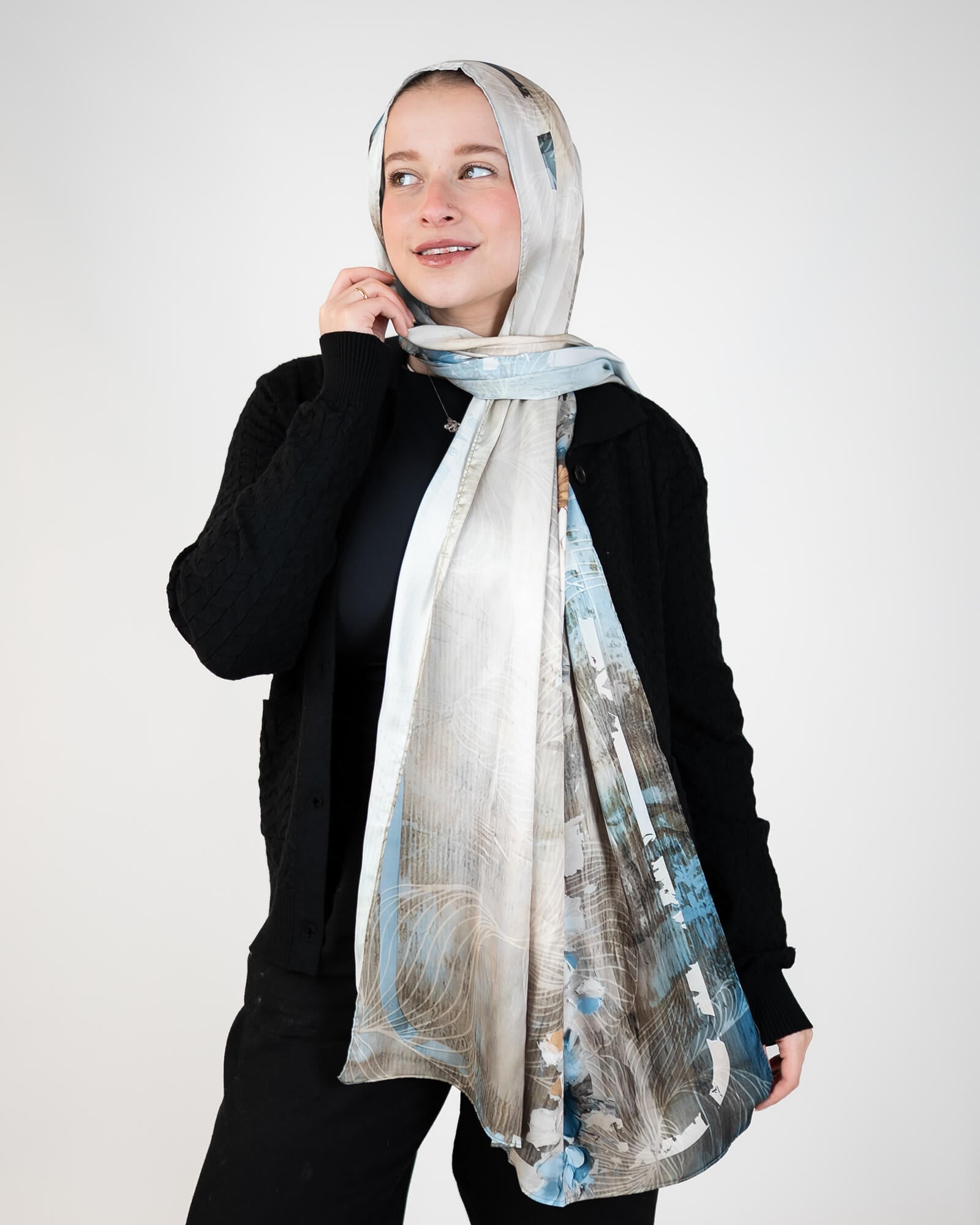 Tie Shop | Printed Satin Scarf – Elegant Satin Hijab