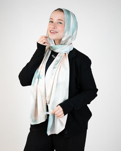 Tie Shop | Printed Satin Scarf – Elegant Satin Hijab