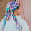 Square Printed Crepe Chiffon - Green - Purple - Blue