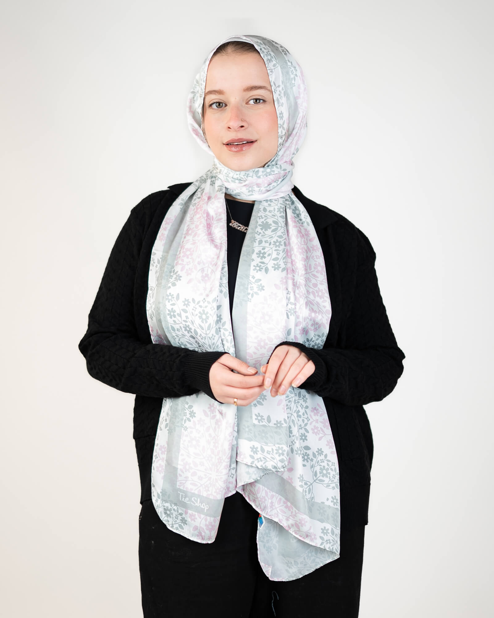 Tie Shop | Printed Satin Scarf – Elegant Satin Hijab