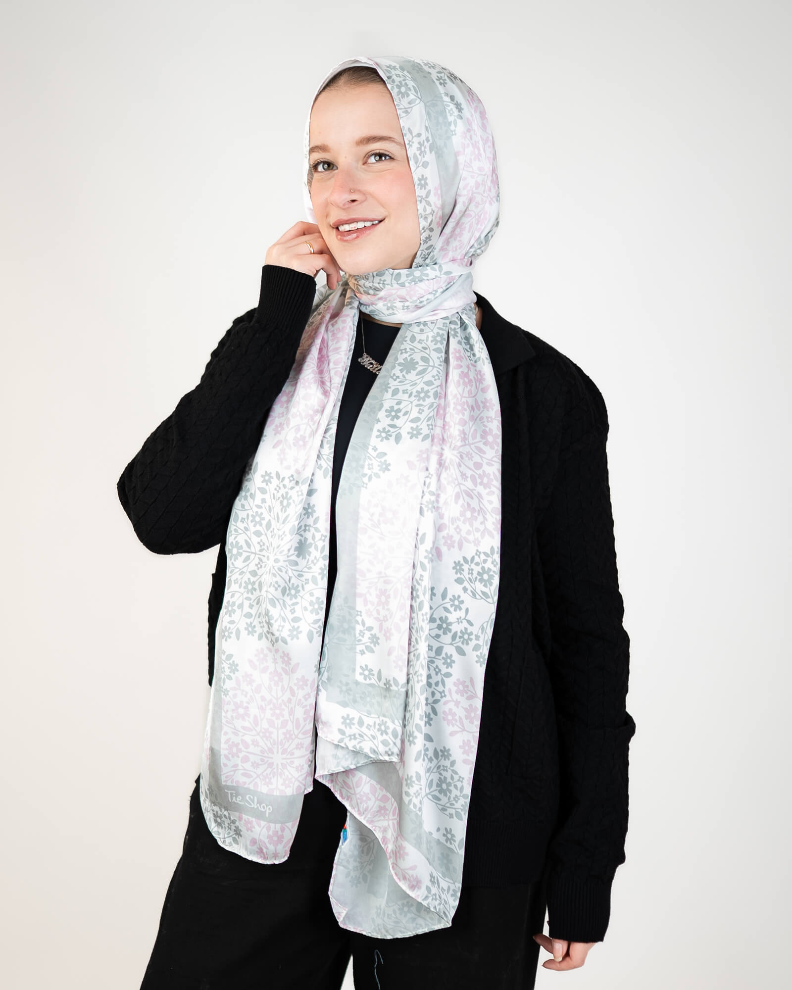 Tie Shop | Printed Satin Scarf – Elegant Satin Hijab