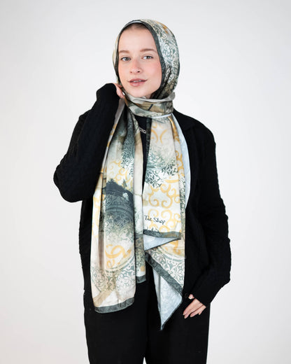 Tie Shop | Printed Satin Scarf – Elegant Satin Hijab
