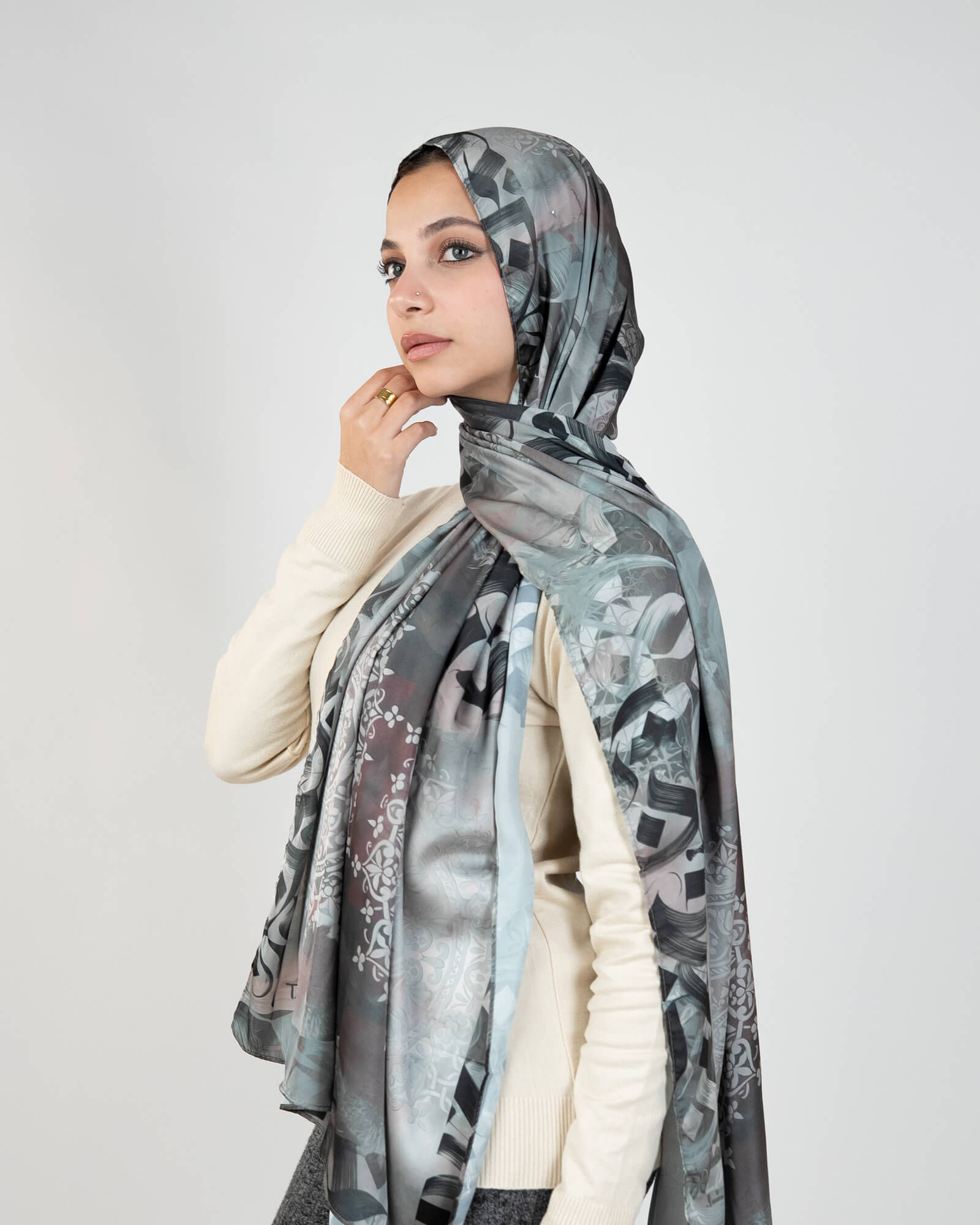 Tie Shop | Printed Satin Scarf – Elegant Satin Hijab