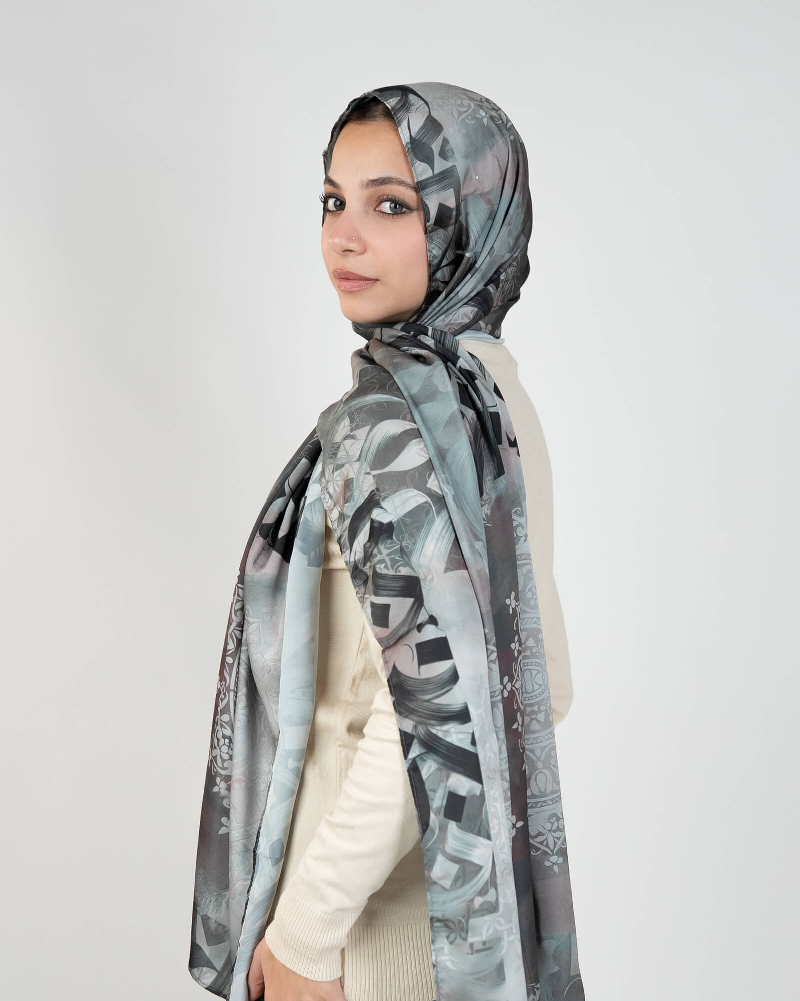 Tie Shop | Printed Satin Scarf – Elegant Satin Hijab