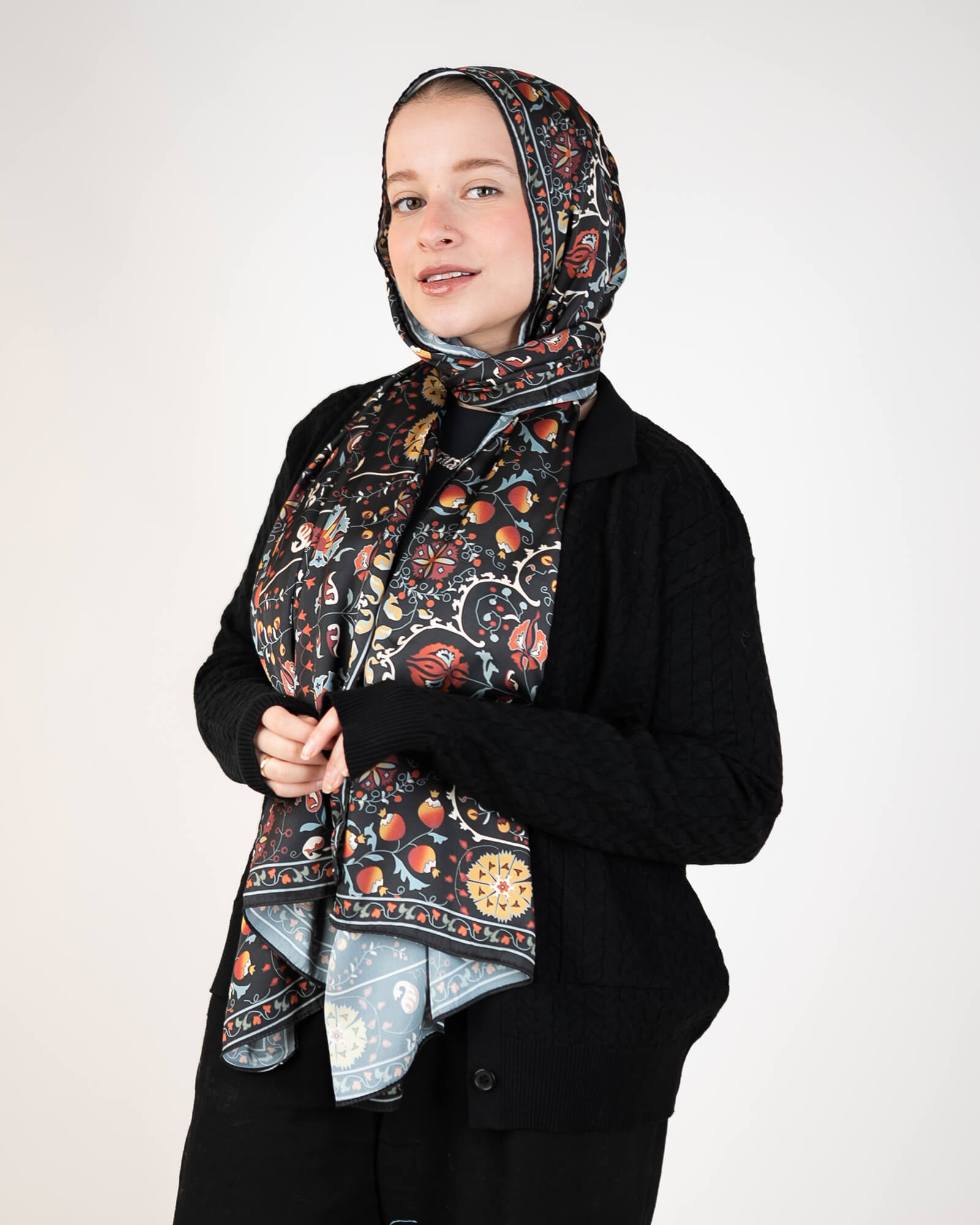 Tie Shop | Printed Satin Scarf – Elegant Satin Hijab