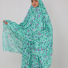 Printed Viscose Isdal Two Pieces - Mint Green - Purple - White