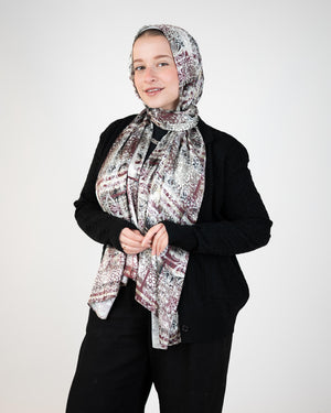 Tie Shop | Printed Satin Scarf – Elegant Satin Hijab
