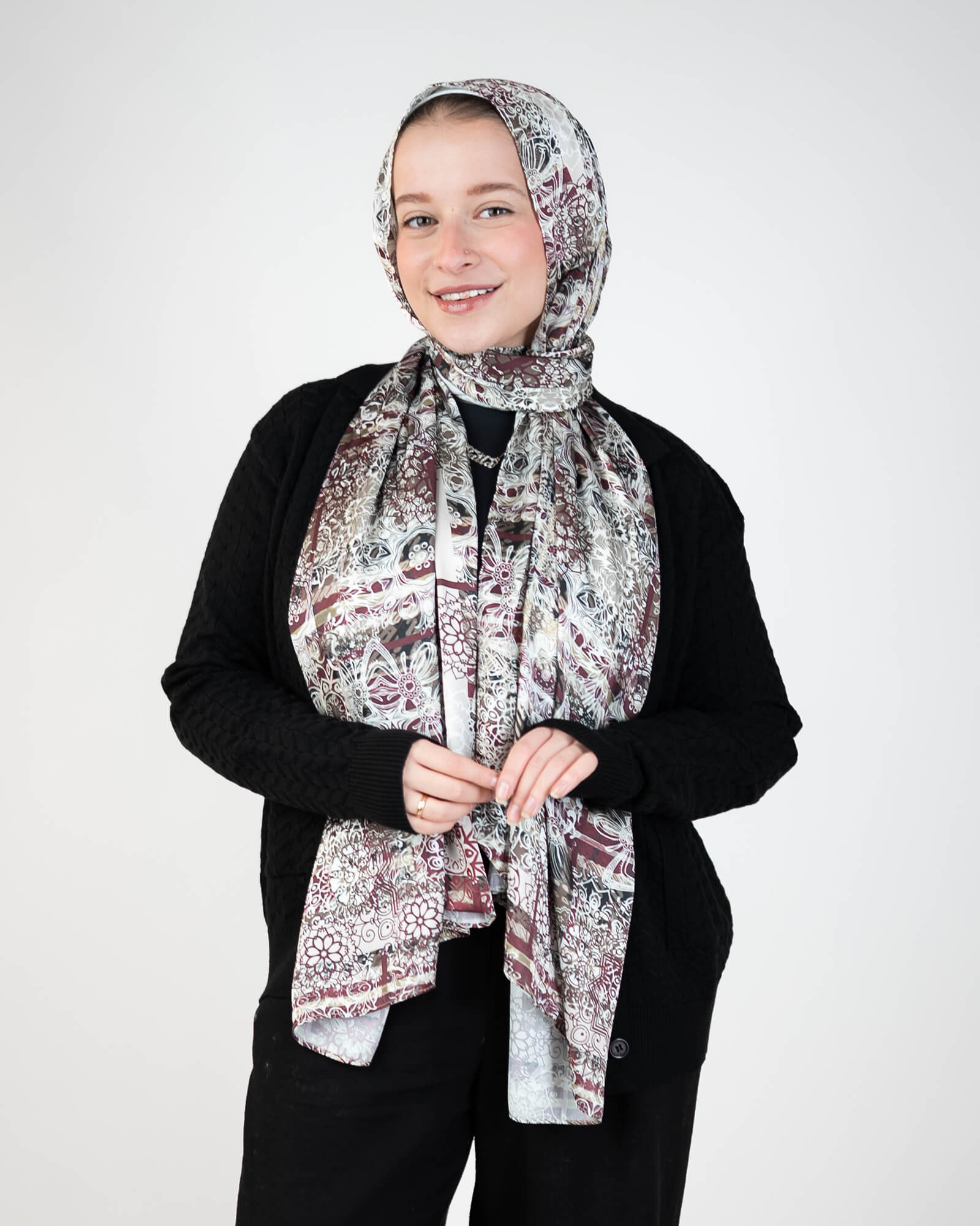 Tie Shop | Printed Satin Scarf – Elegant Satin Hijab