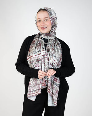 Tie Shop | Printed Satin Scarf – Elegant Satin Hijab