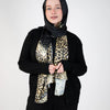 Printed Satin Scarf - Beige - Black