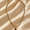 Gourd Pendant Necklace - Gold / Black
