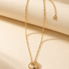 Textured Pearl Necklace - Gold