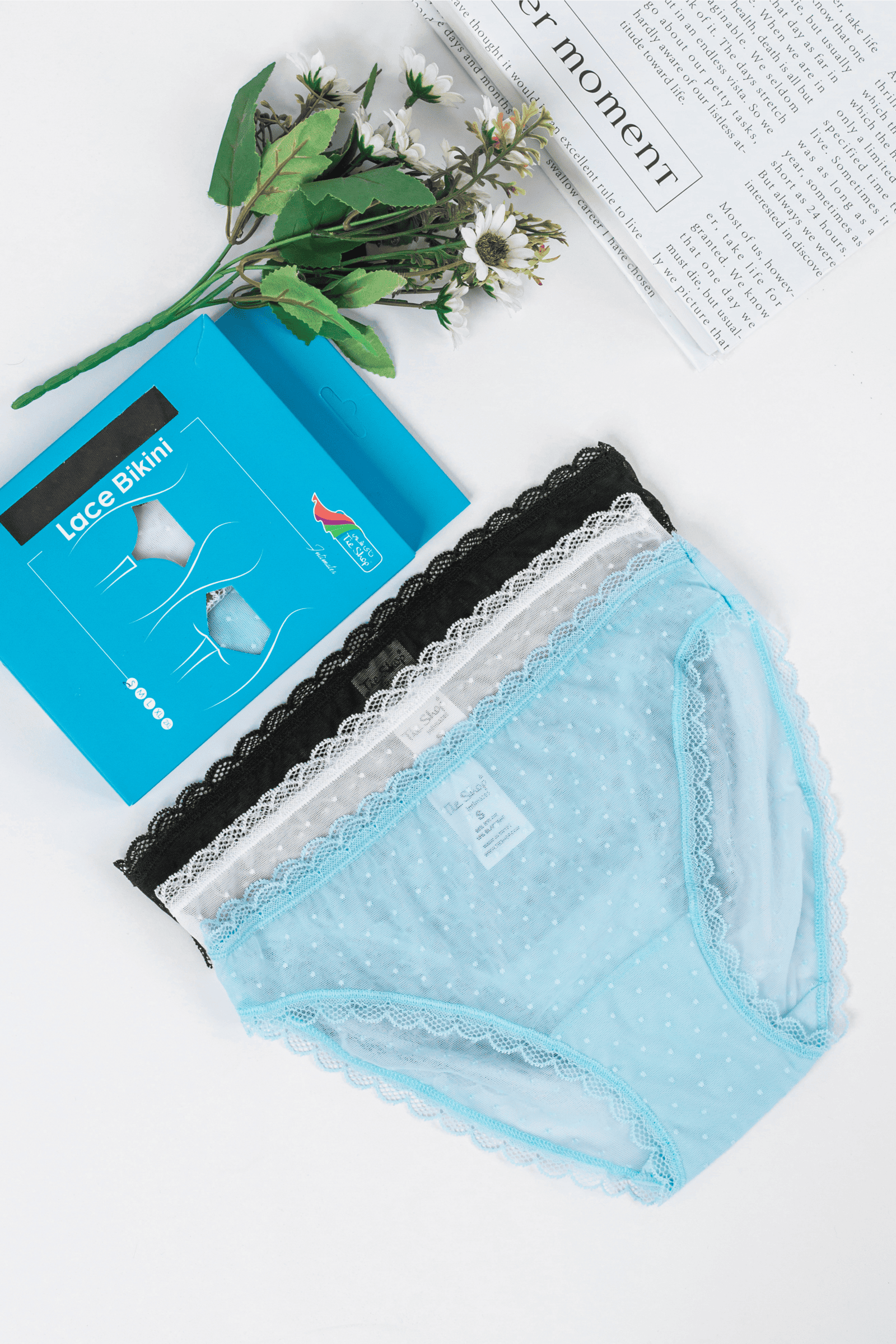 Tie Shop | Lace Dots Bikini Panties | women's underwear | pack of 3.