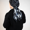 Square Printed Crepe Chiffon - Black - White